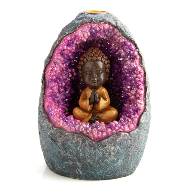 Baby Buddha Geode Led Backflow Incense Burner