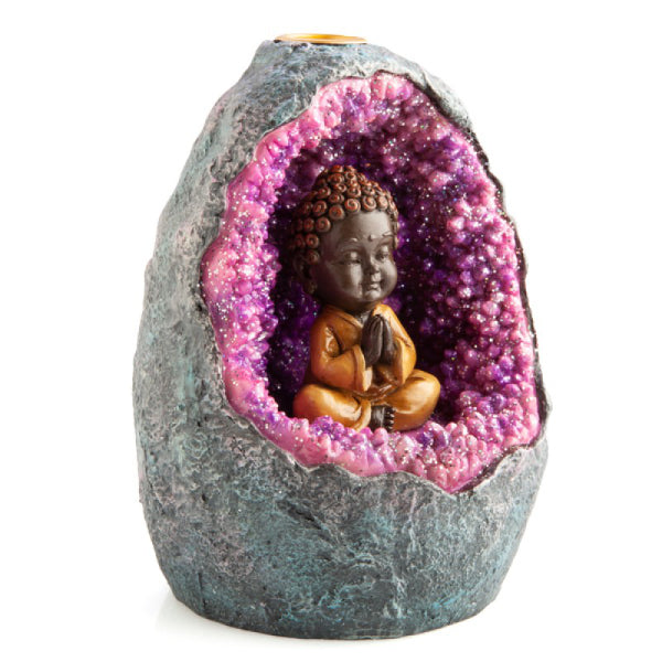 Baby Buddha Geode Led Backflow Incense Burner