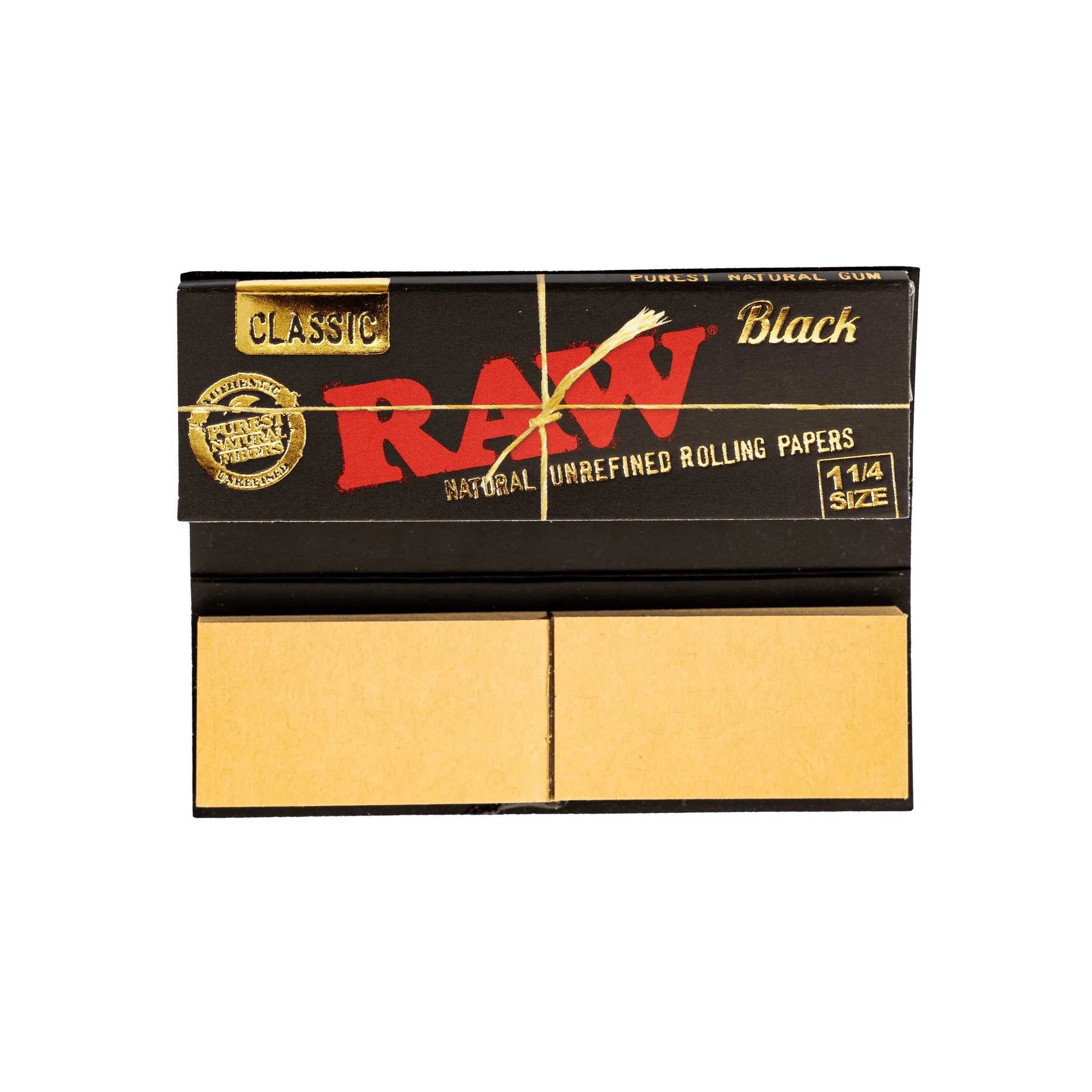 Raw Organic Hemp Connoisseur 1 1/4 Size With Tips - Black