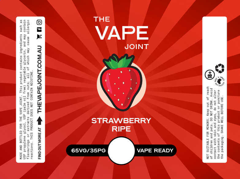 Strawberry Ripe by The Vape Joint 30ml Eliquid