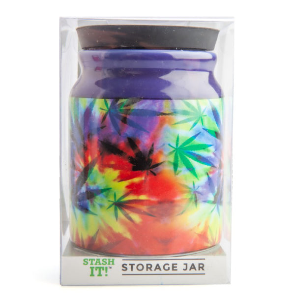 Large Rainbow Weed Stash It Porcelain Storage Jar