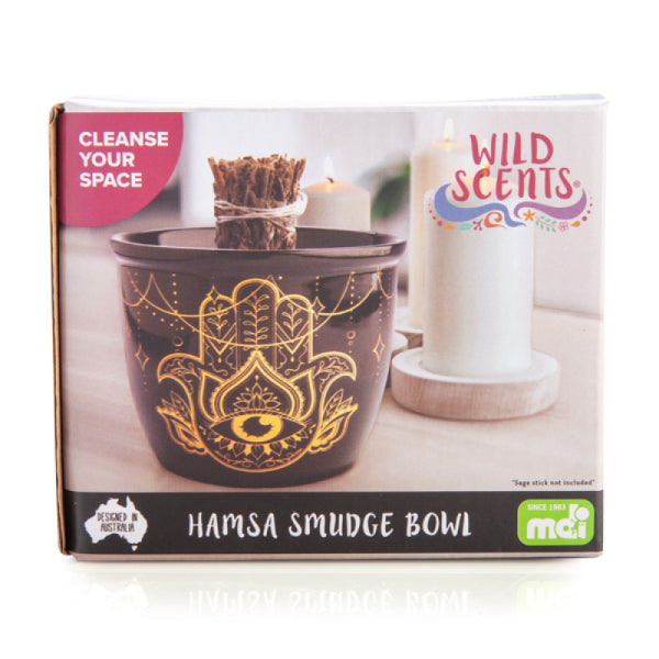 Wild Scents Hamsa Ceramic Smudge Bowl